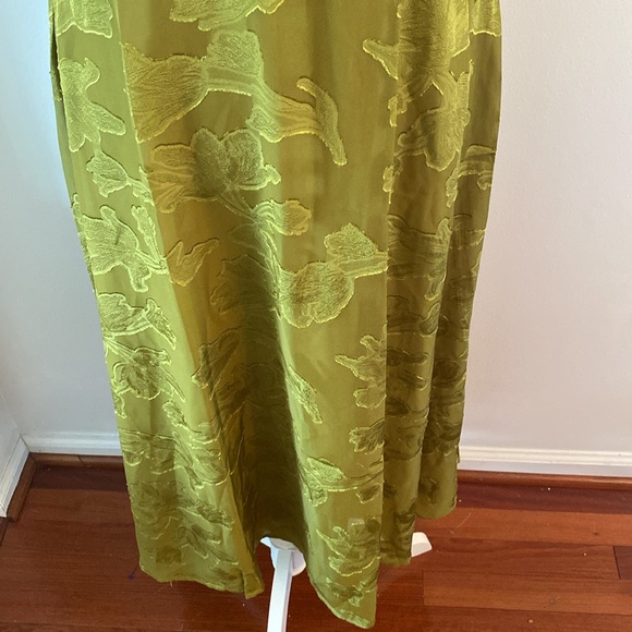 NWT Rihoas green Jacquard ranched midi dress - Picture 4 of 15